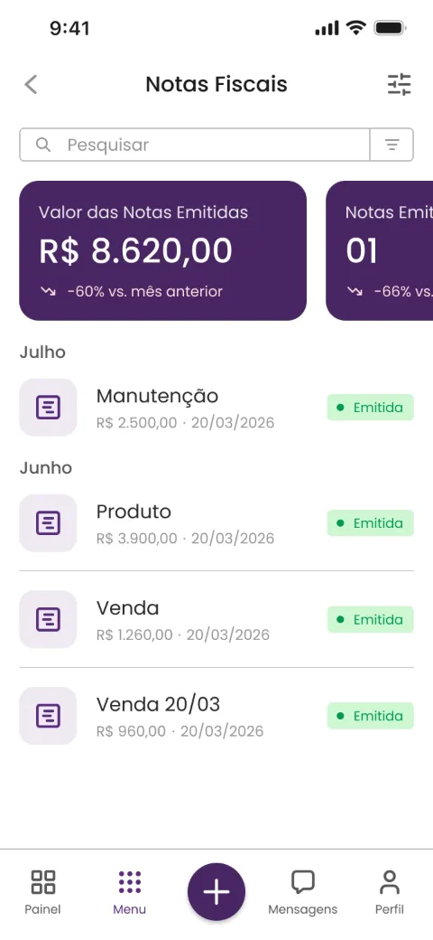 Emissão de NF Serviço
